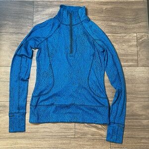 Lululemon Rush Hour quarter 1/2 Zip  Running Luon Spray Jacquard Shocking Blue 4